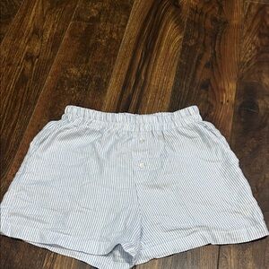 Classic Blue Striped High Waist Women's Shorts